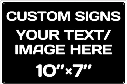 Aluminum Weatherproof Metal Signs - Custom Text & Picture, Multiple Sizes, Black & White Traffic