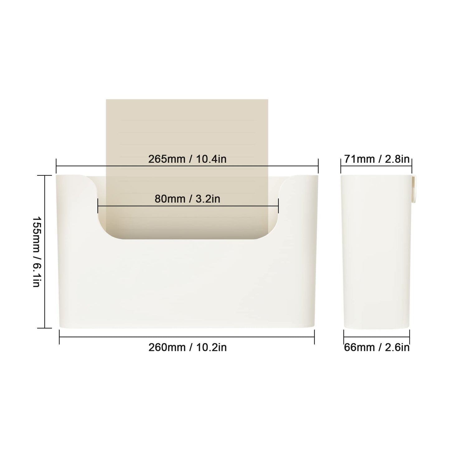 YOHOM No Drilling File Holder Wall Mails Magazines Organizer Adhesive Door Mount, Single