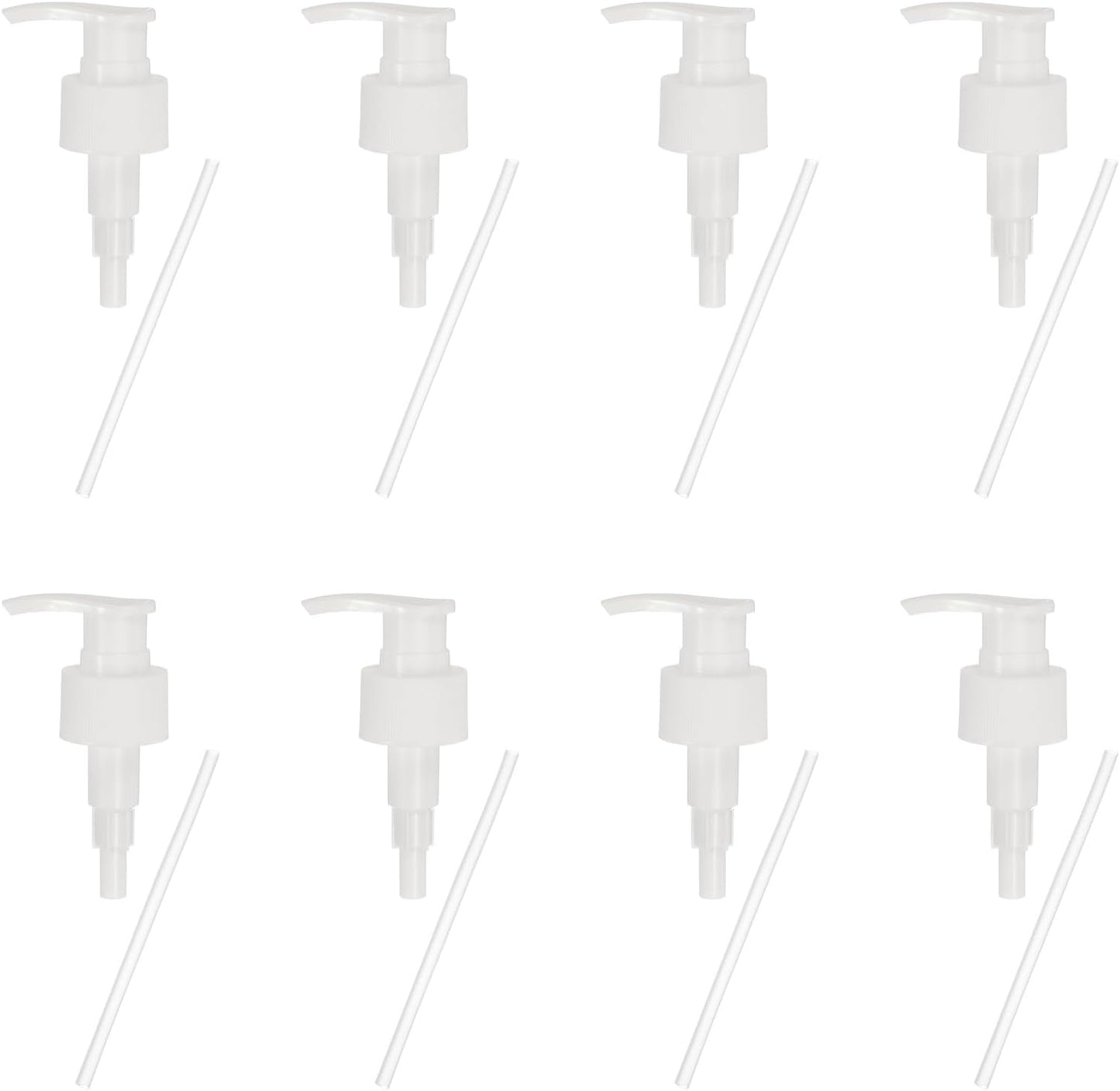 uxcell 8 Pcs Soap Dispenser Pump Heads Soap Dispensers Top Pumps Replacement Switch Pumphead for Standard 24/414 Neck Size Lotion Shampoo Bottle, White