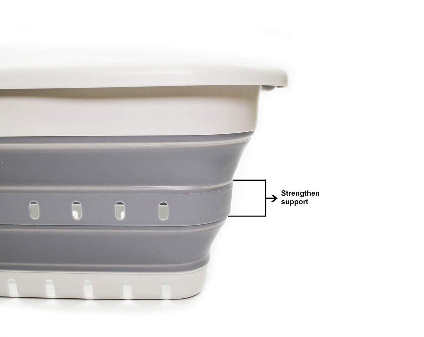 SAMMART 41L (10.8 gallon) Set of 2 Collapsible 3 Handled Plastic Laundry Basket-Foldable Pop Up