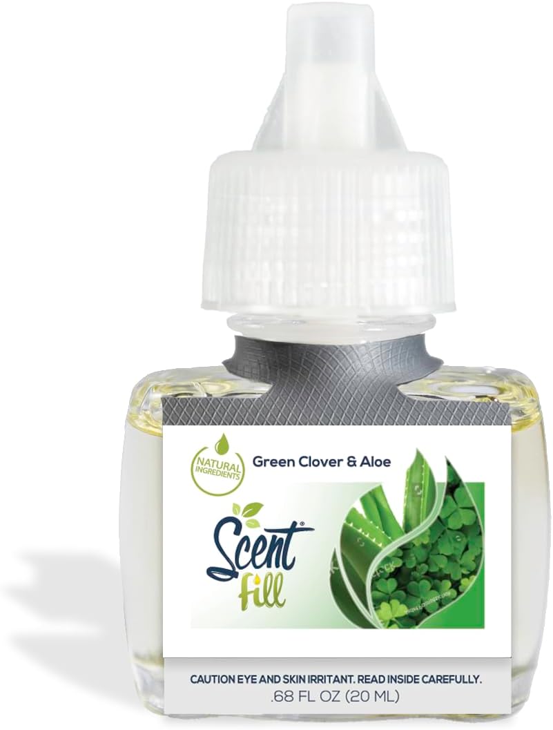 Scent Fill Green Clover & Aloe Plug in Air Freshener, 4 Scented Oil Refills