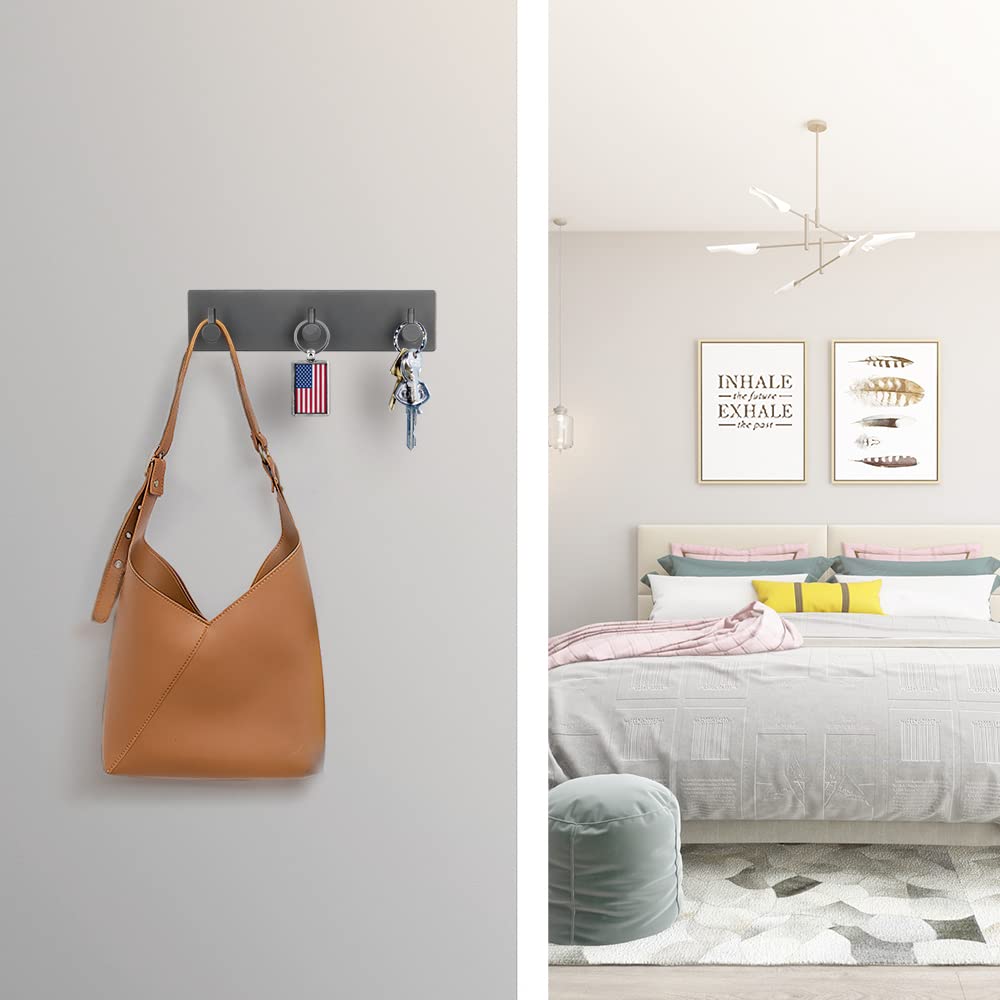 VIRFIN Key Holder for Wall with 2 Self-Adhesive Tapes, No Damage Key Holder Rack for Wall with 3
