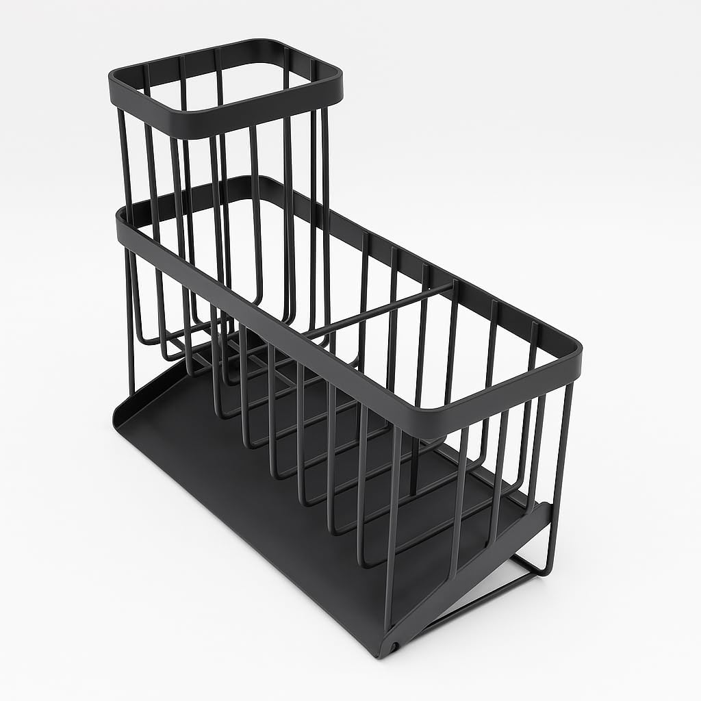 USTECH Kitchen Sink Organizer, Sponge Holder, Countertop Organizer, Brush Holder, Sink Accessories