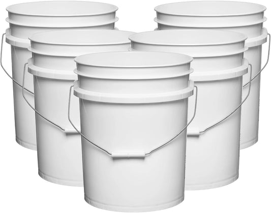 House Naturals 5 Gallon Premium HPDE Plastic Bucket - Made in USA Food Grade Storage Container, BPA