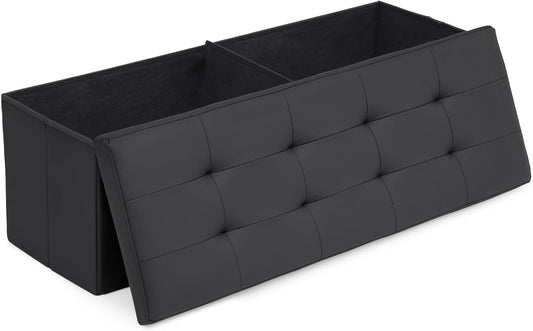 Athena Collection 43" Storage Ottoman Bench Folding Bench with 130L Hidden Storage, Large End of