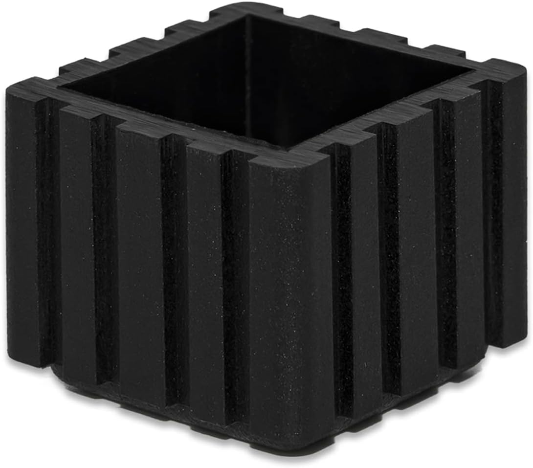 Flyshop Anti-Skid Non-Marking Synthetic Rubbr Patio Chair Table Leg Caps Square Furniture Covers, 20pcs, Black, 20 mm x 20 mm, 13/16" x 13/16"