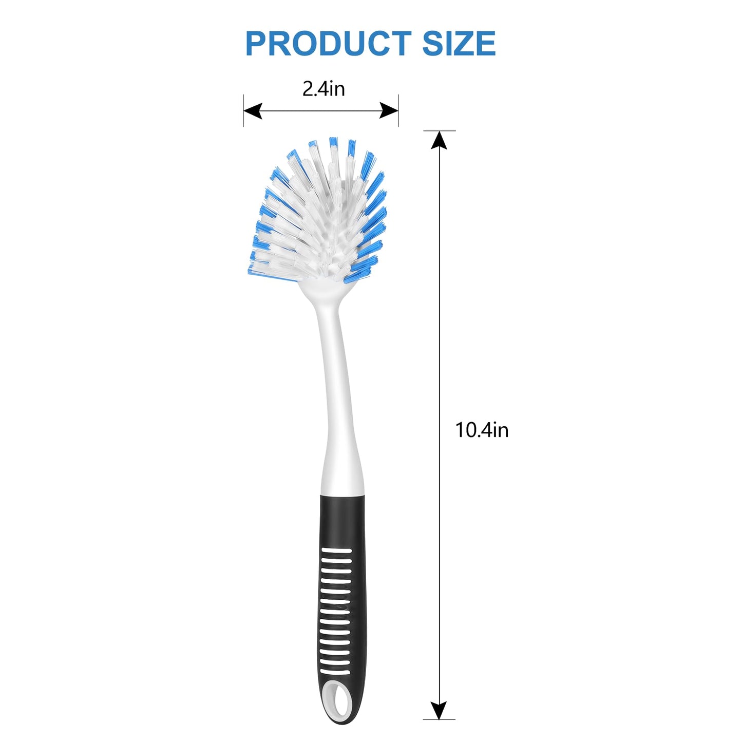 SetSail Dish Brush with Handle, 2 Pack Stiff Bristles Dish Scrubber with Built-in Scraper Dish
