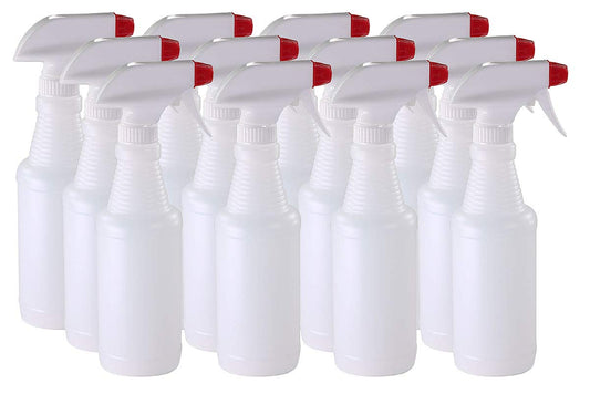 Pinnacle Mercantile Plastic Spray Bottles Leak Proof Technology Empty 16 oz Value Pack of 12 Made In USA
