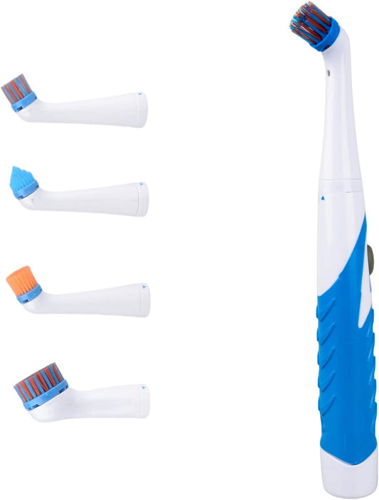 Electric Cleaning Brush with 4 in 1 Multiple Brush Heads, Indoor Household Cordless Motorized Brush for Bathroom Toilet Kitchen Tile Crevice