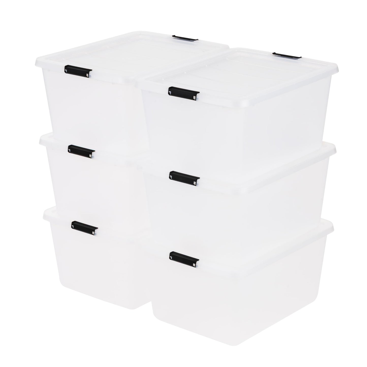 IRIS USA 6-Pack 32 Quart Clip Box with Latching Lid