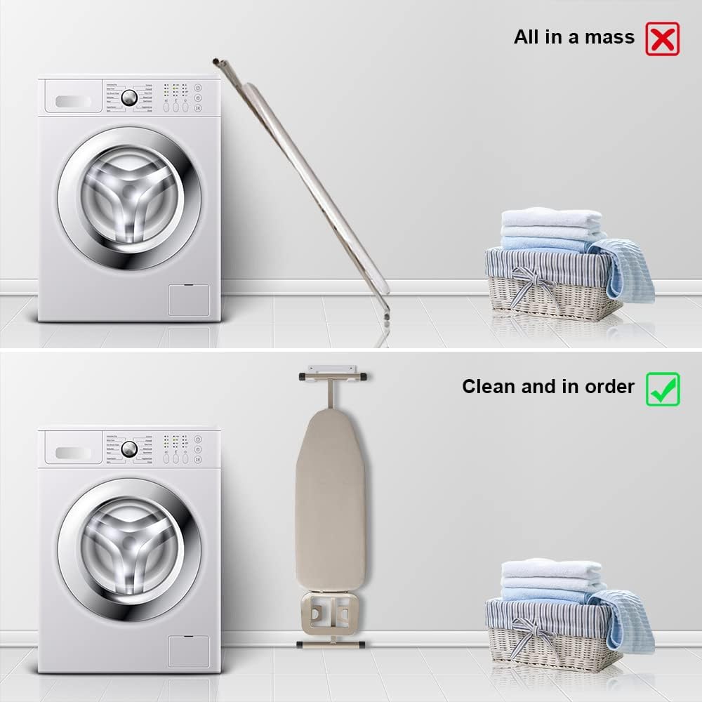 Ironing Board Hanger Wall Mount Ironing Board Holder Organizer Wall Rack for Laundry Rooms Storage Rack Hanging Shelf Hanger (White-2 PCS)