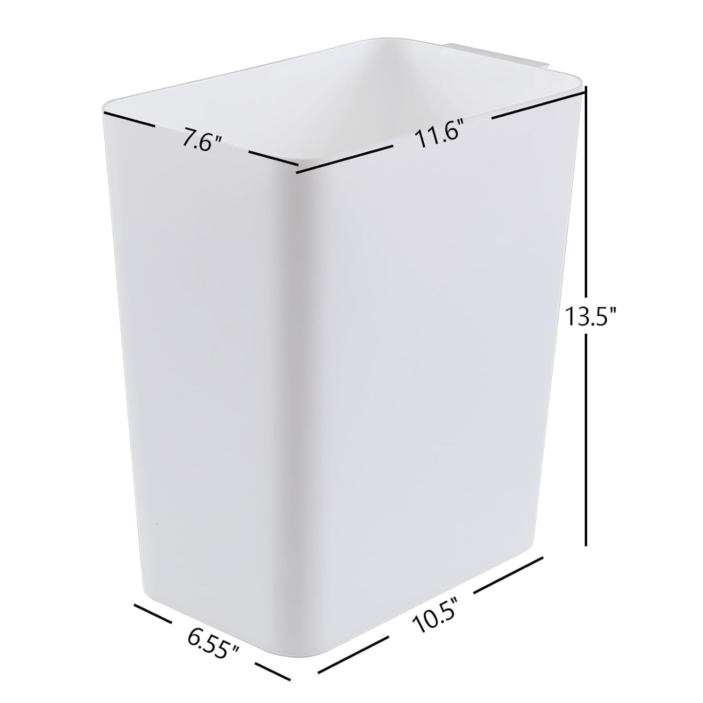 Xyskin 3 Pack Plastic Trash Wastebasket, Garbage Cans, Deskside Garbage Bin, White, 4.5 Gallon
