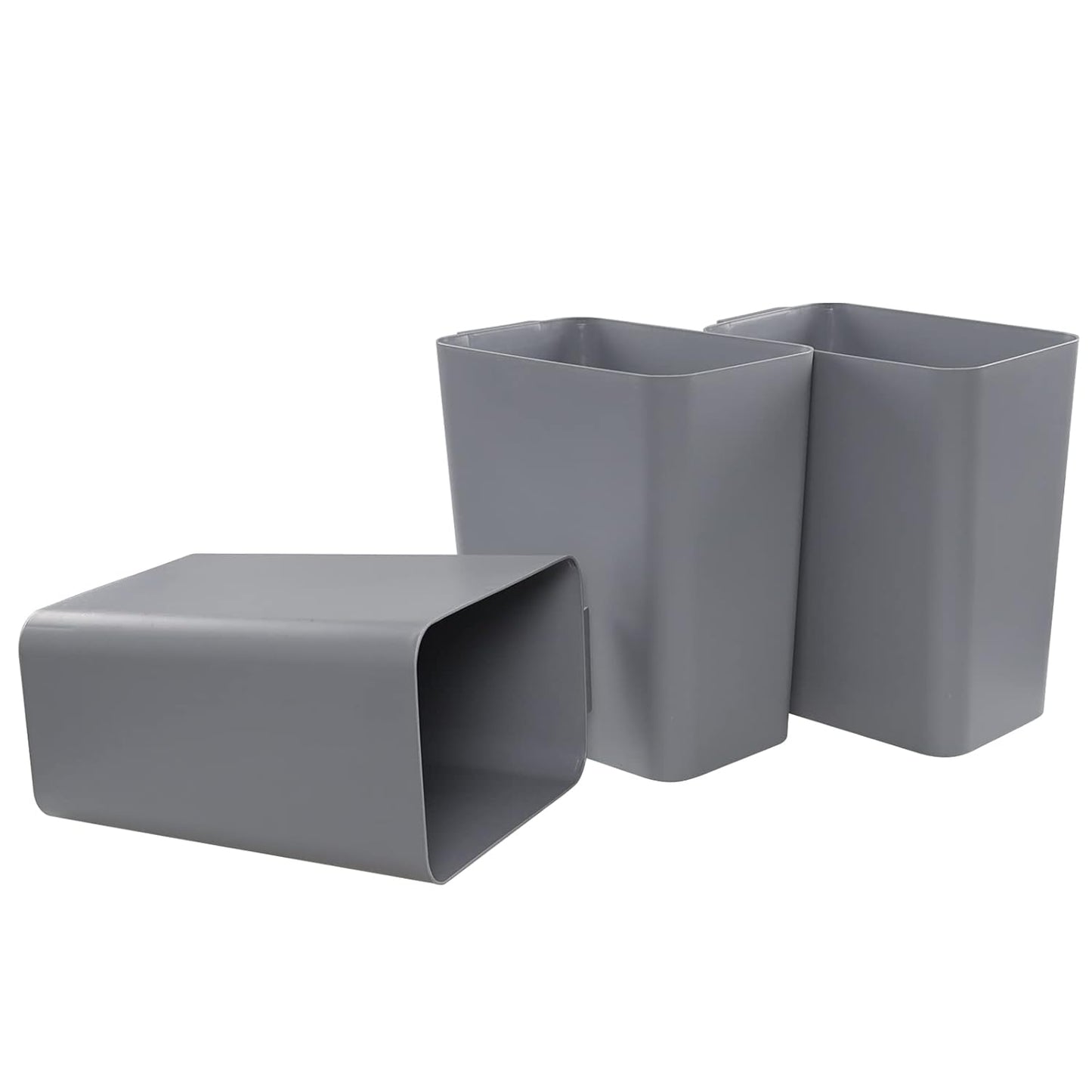 3-Pack 4.5 Gallon Trash Can, Gray Waste Bin for Under Desk, Kitchen, Home, Office