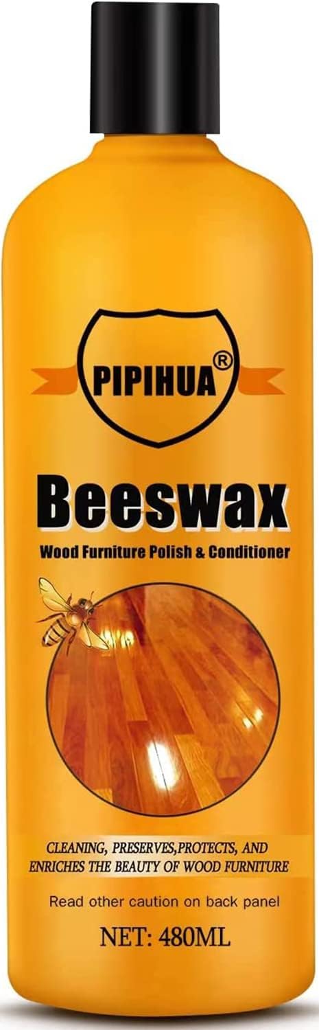 PIPIHUA Beeswax Polish and Conditioner for Wood Furniture - Waterproof & Restorer Wood Wax, Multipurpose Beeswax Furniture Polish and Cleaner for All Types and Colours, 16.23 Fl Oz