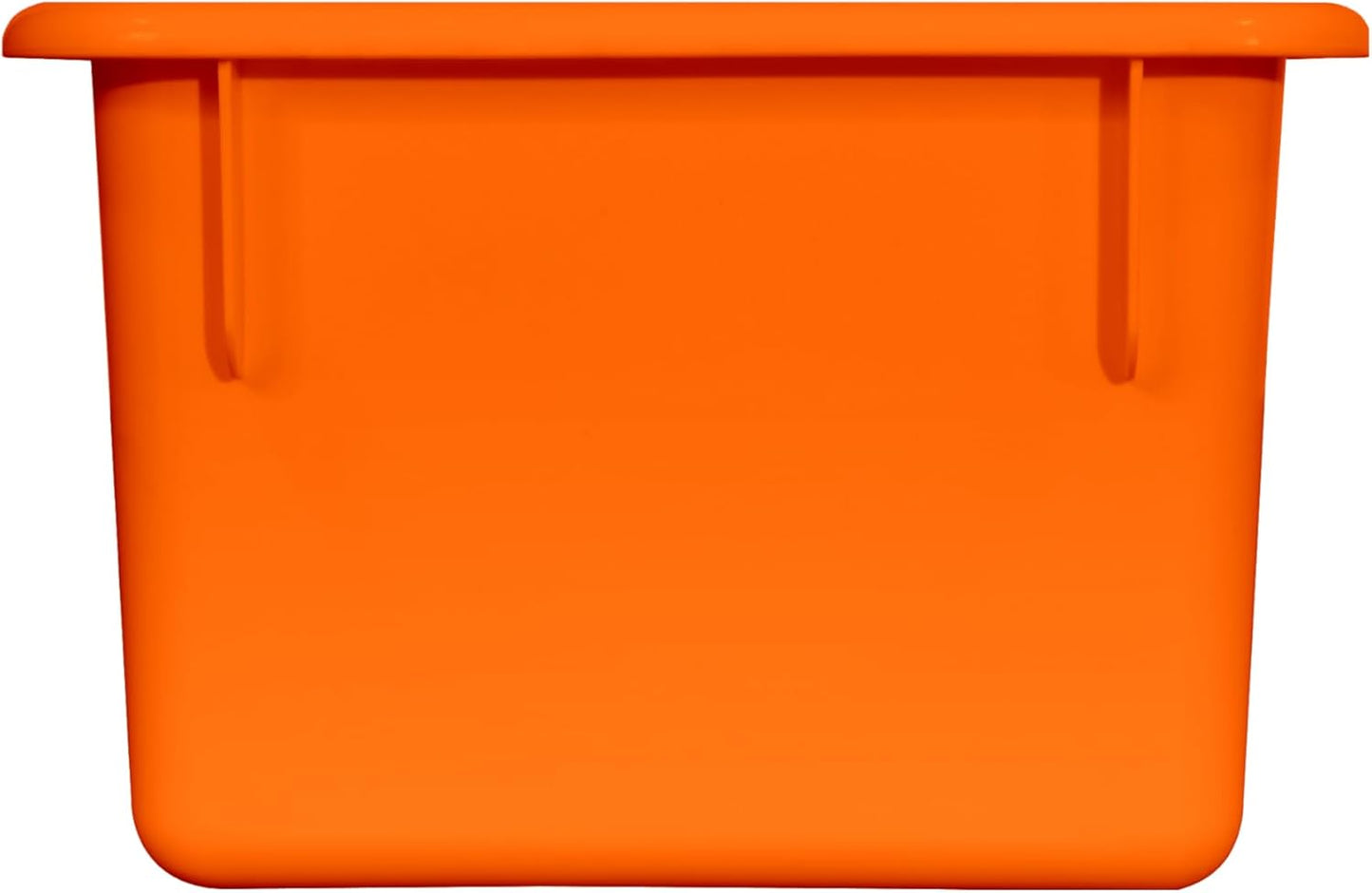 Wood Designs Cubby Storage Bin, Heavy Duty Plastic Containers for Kids Orange Cubby Tray Set of 30