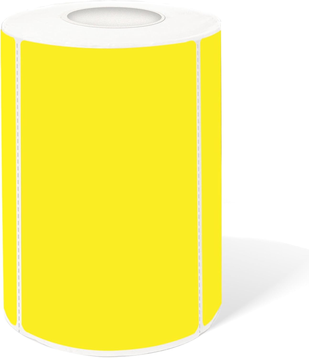 2×3 Inch Yellow Removable Thermal Labels,Waterproof Thermal Label Stickers,300 Sheets per Roll with Perforated Lines