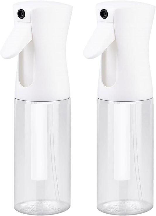 VigorPath Continuous Spray Bottle for Hair – Fine Mist Mister for Hairstyling, Cleaning, Plants, Pets, Barbers, Salons, and Essential Oil Applications (150ml/5 oz) Clear 2 Pack