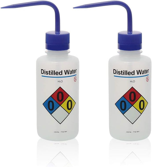 2pcs of Safety Wash Bottles, Vol.500ml 17oz, Distilled Water Wash Bottle, LDPE Material, LVM005