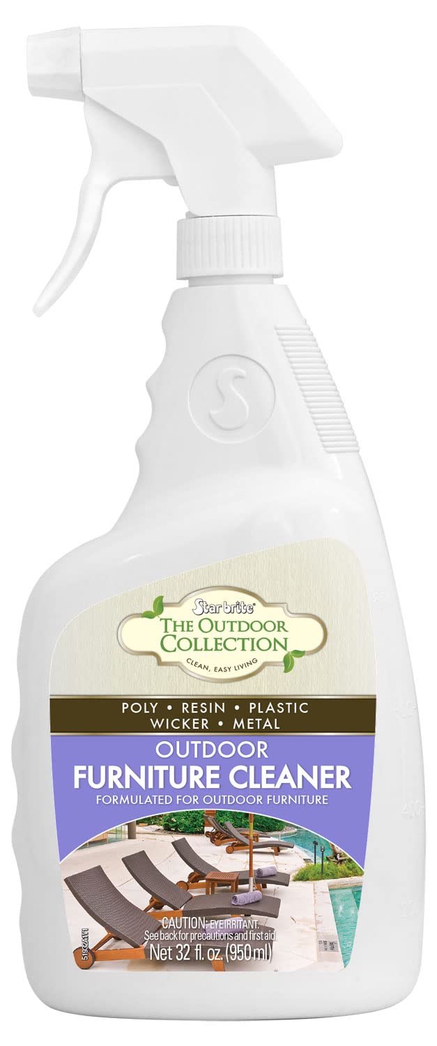 STAR BRITE Outdoor Collection Furniture Cleaner Spray - All-Surface Cleaner for Poly, Resin, Vinyl, Plastic, Rubber, Glass, Metal, and Fiberglass - 32 OZ (51932)