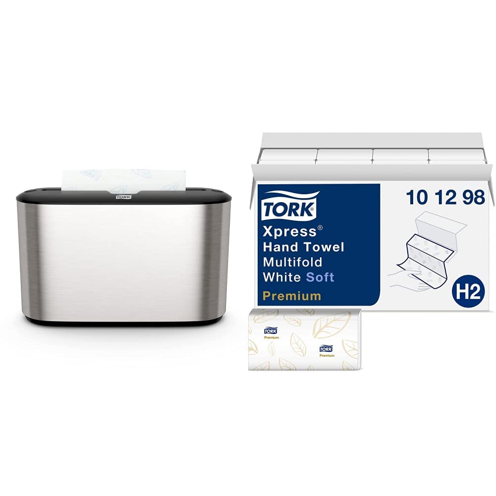 Tork Xpress Paper Towel Dispenser and Tork Extra Soft Multifold Hand Towels (16 Packs)