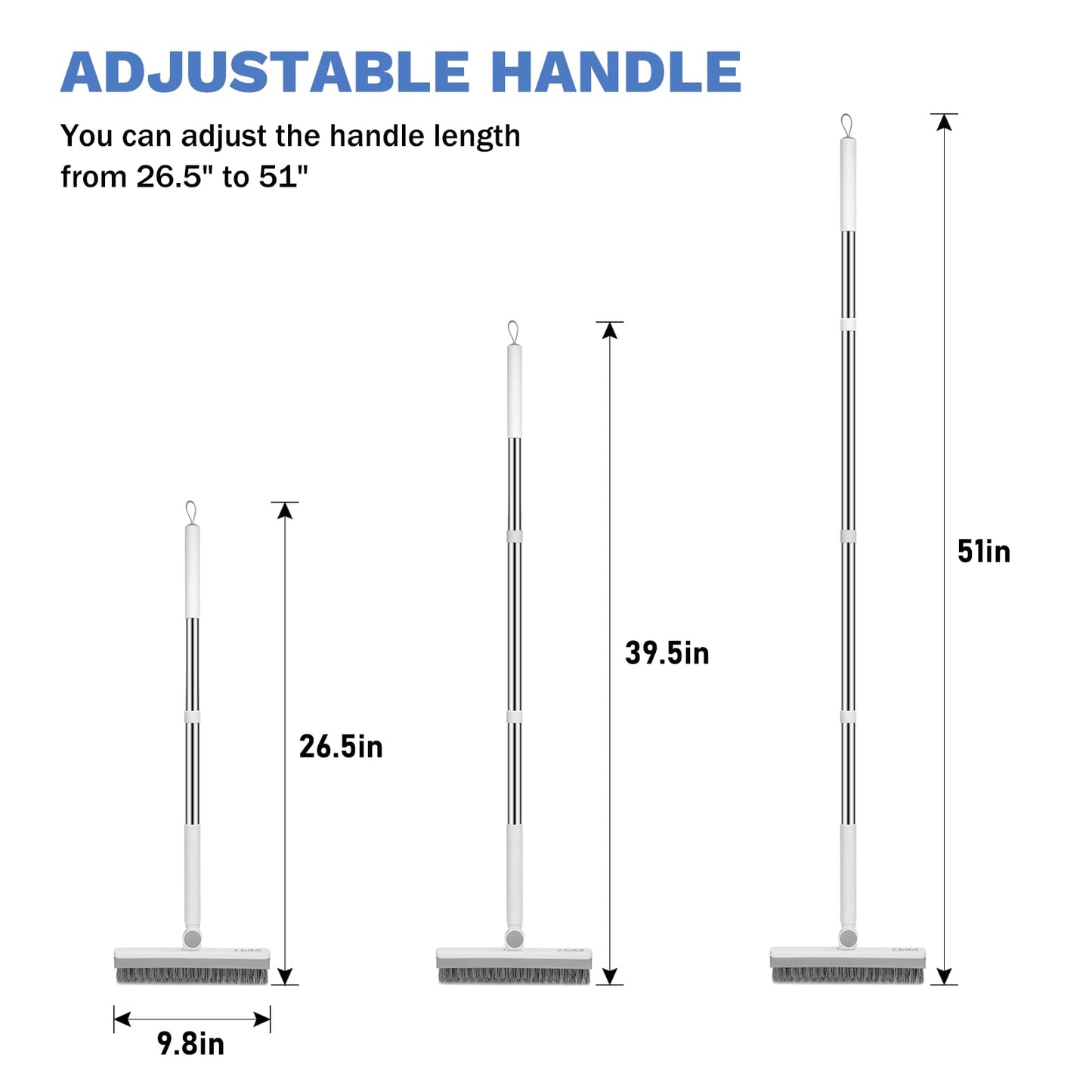 SetSail Grout Cleaner Brush with Long Handle, V-Shaped Floor Scrub Brush