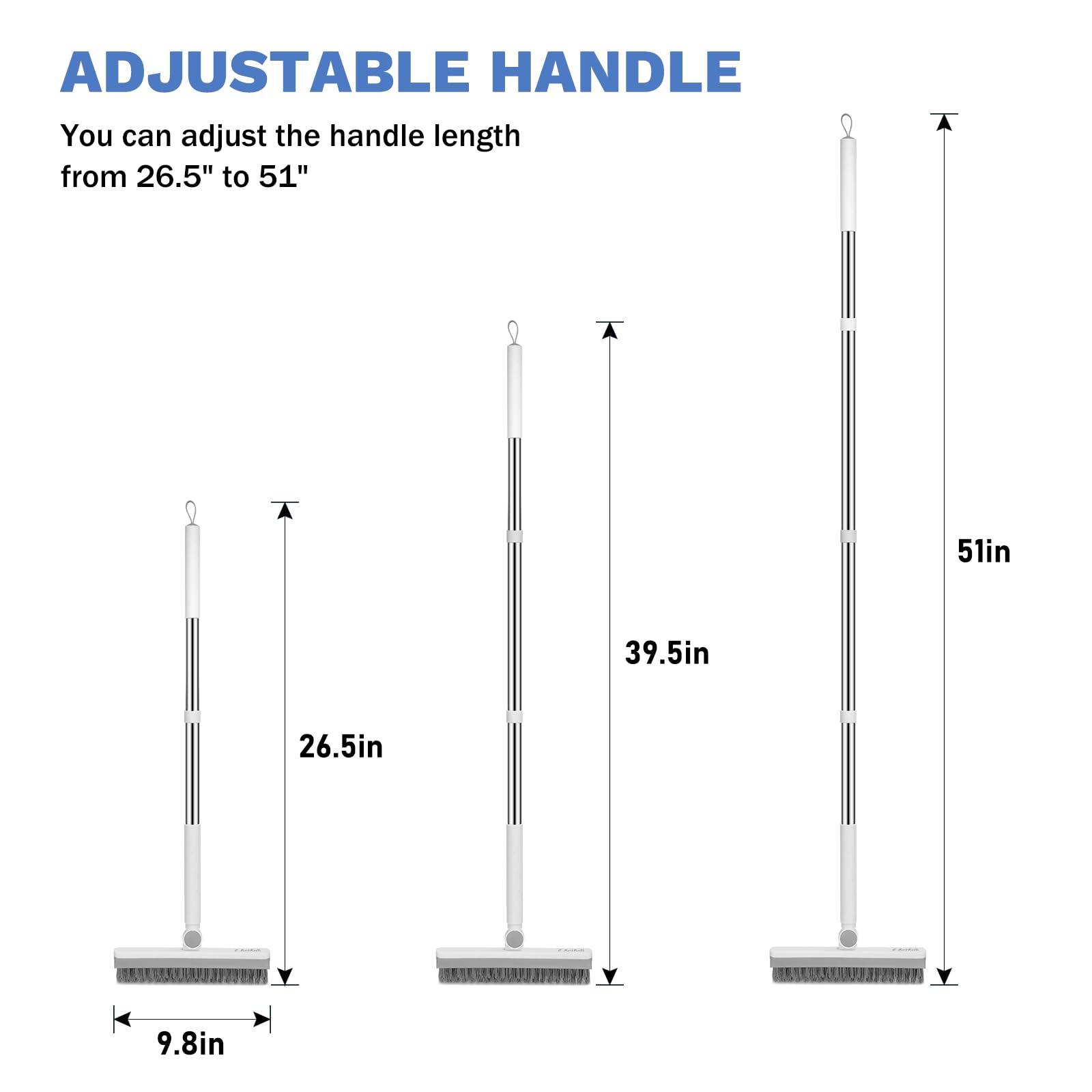 SetSail Grout Cleaner Brush with Long Handle, V-Shaped Floor Scrub Brush