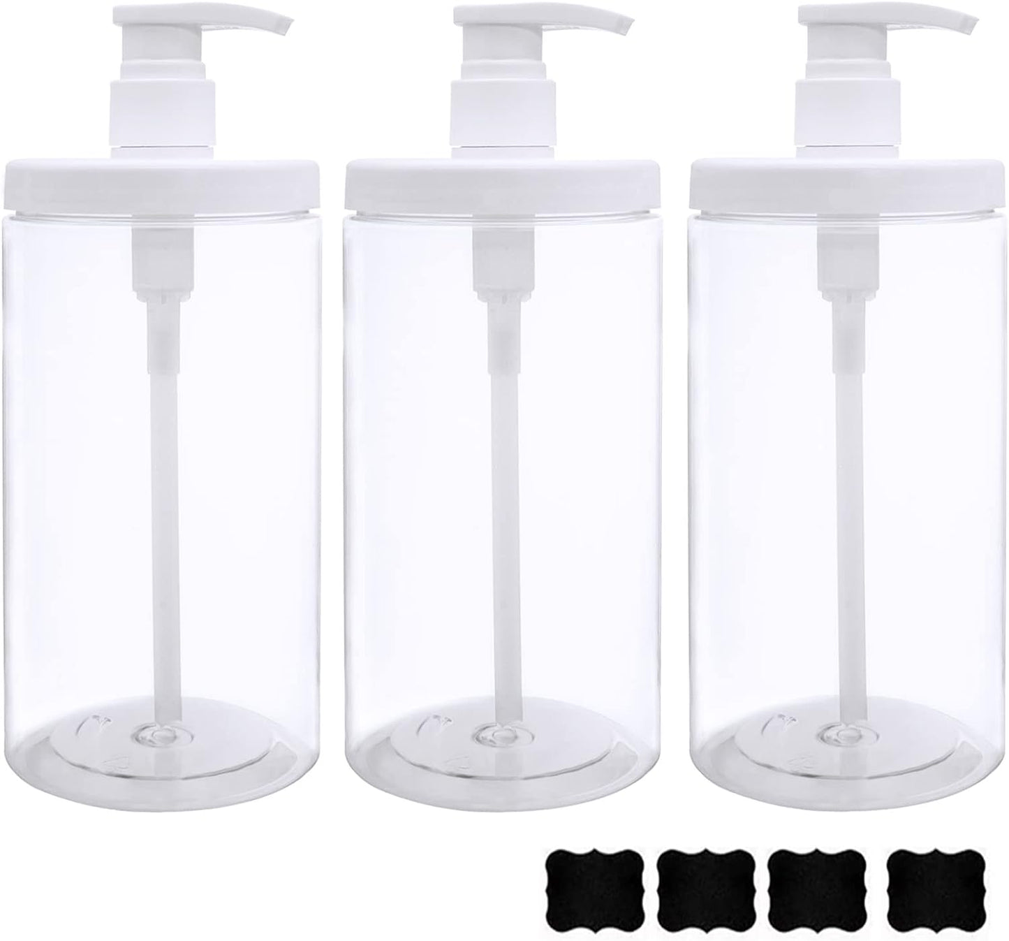 Cosywell Pump Bottle Dispenser Plastic Pump Bottles Refillable Bottles Wide Mouth Jar Style Empty Pump Bottles Bathroom Shower Containers for Lotion Shampoo Conditioner (White, 3X 1000ml)