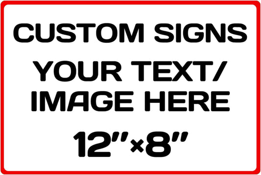 Aluminum Weatherproof Metal Sign Multiple Sizes Custom Personalized Text And picture Here, Black