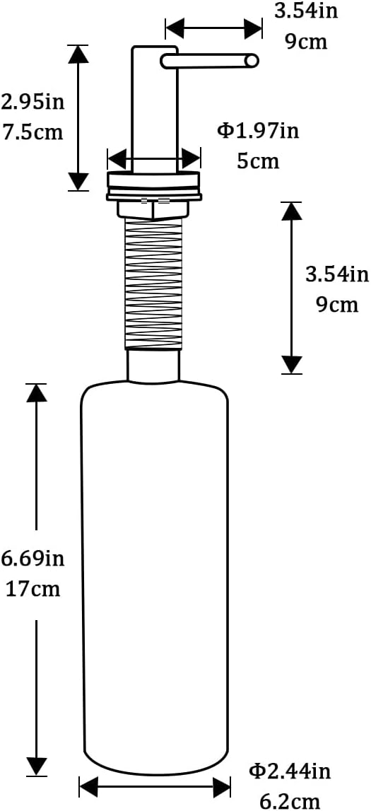 Soap Dispenser for Kitchen Sink Polished Chrome GAPPO Stainless Steel Countertop Pump Hand Lotion Built in Bottlend Lotion Built in Bottle
