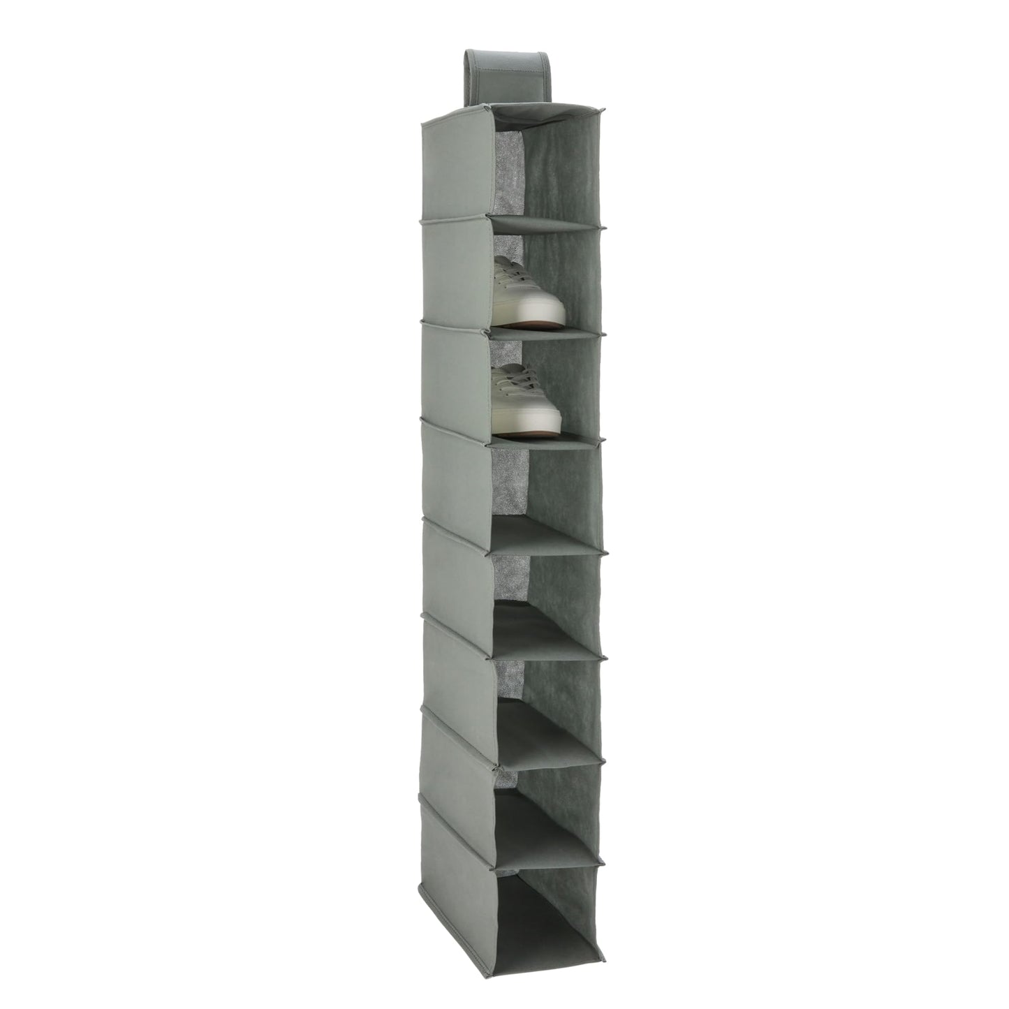 Amazon Basics 8-Tier Hanging Closet Shelf Shoe Organizer, Space Saving Storage, Foldable, 11.5 x 41