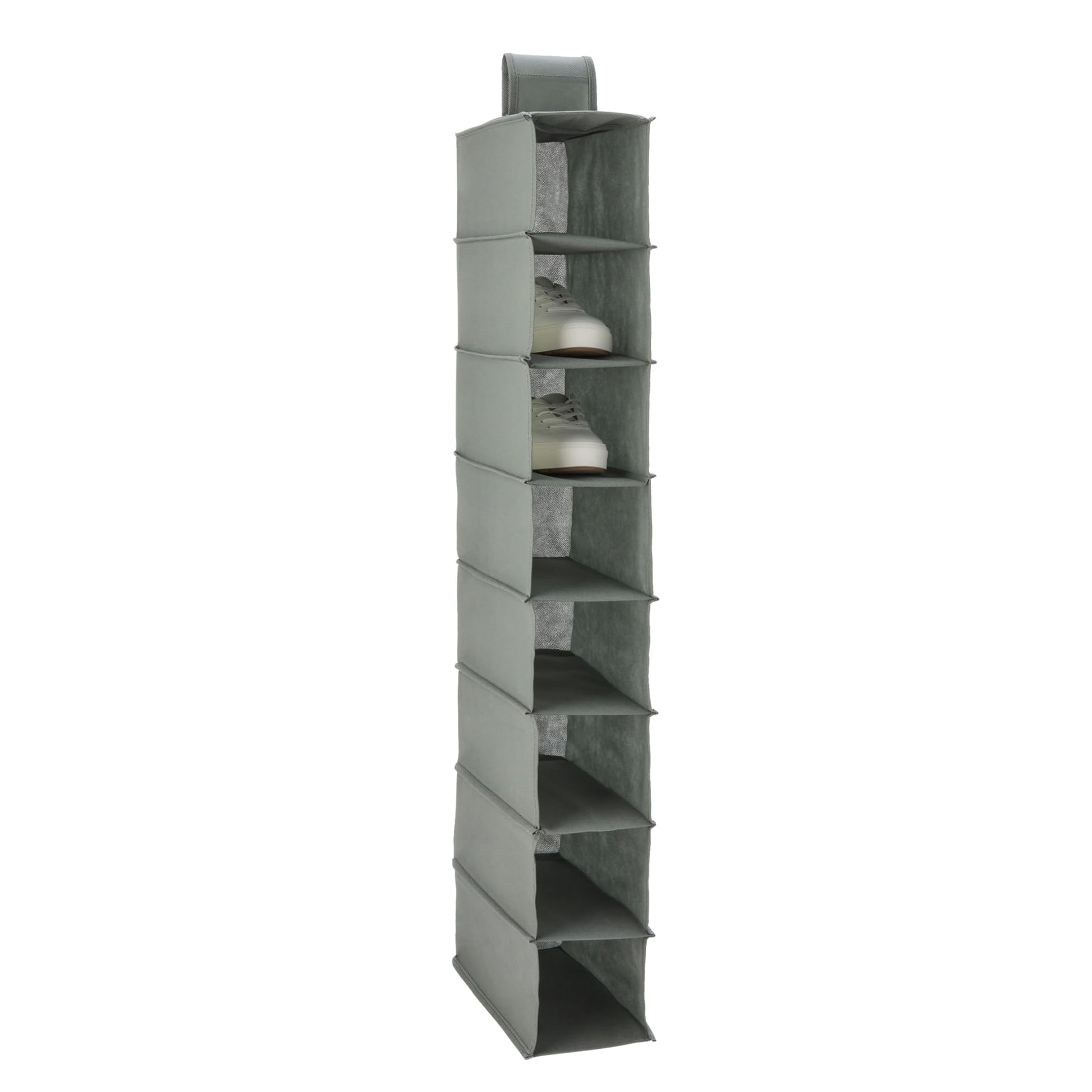 Amazon Basics 8-Tier Hanging Closet Shelf Shoe Organizer, Space Saving Storage, Foldable, 11.5 x 41