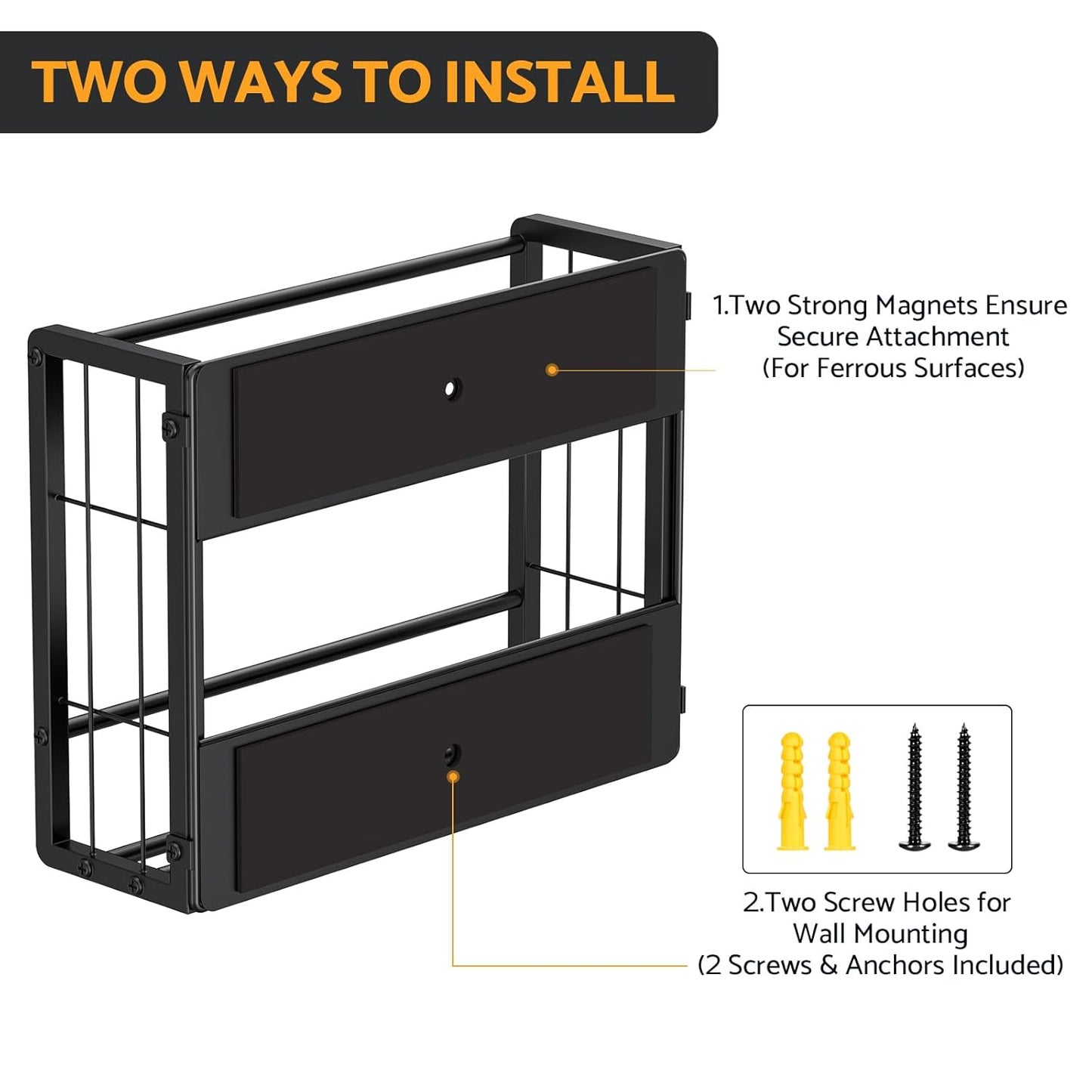 THYGIFTREE Magnetic Glove Holder for 2 Boxes, Wall Mount Metal Rubber Latex Disposable Gloves Tissue Dispenser for Toolbox Garage Workshop Kitchen Fridge