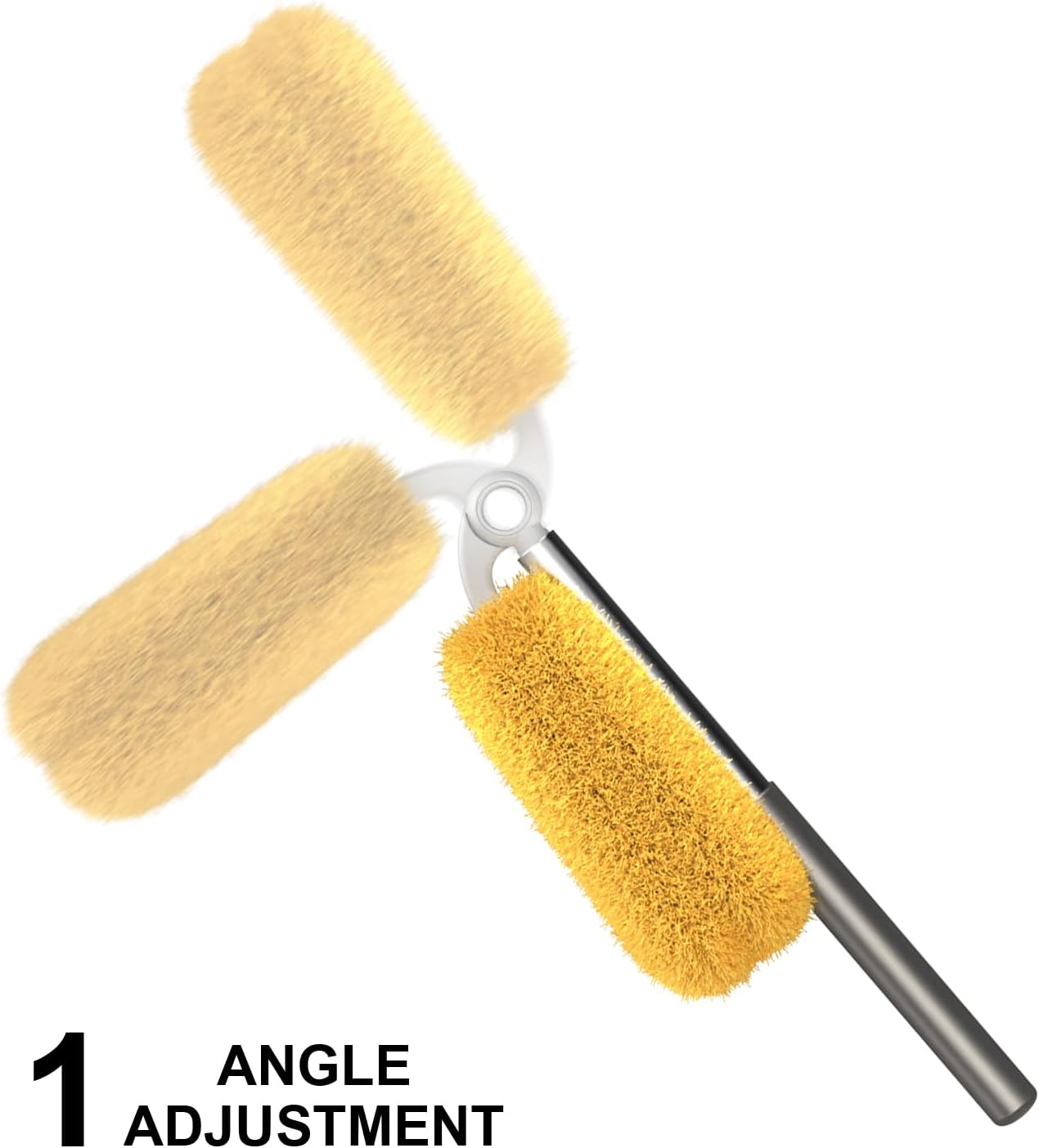 Long Handle Duster with 2 Replacement Heads, Washable Cleaning Duster Kit with Laundry Mesh Bag, Cobweb Duster, Extendable Dusting Tool for Home and Office