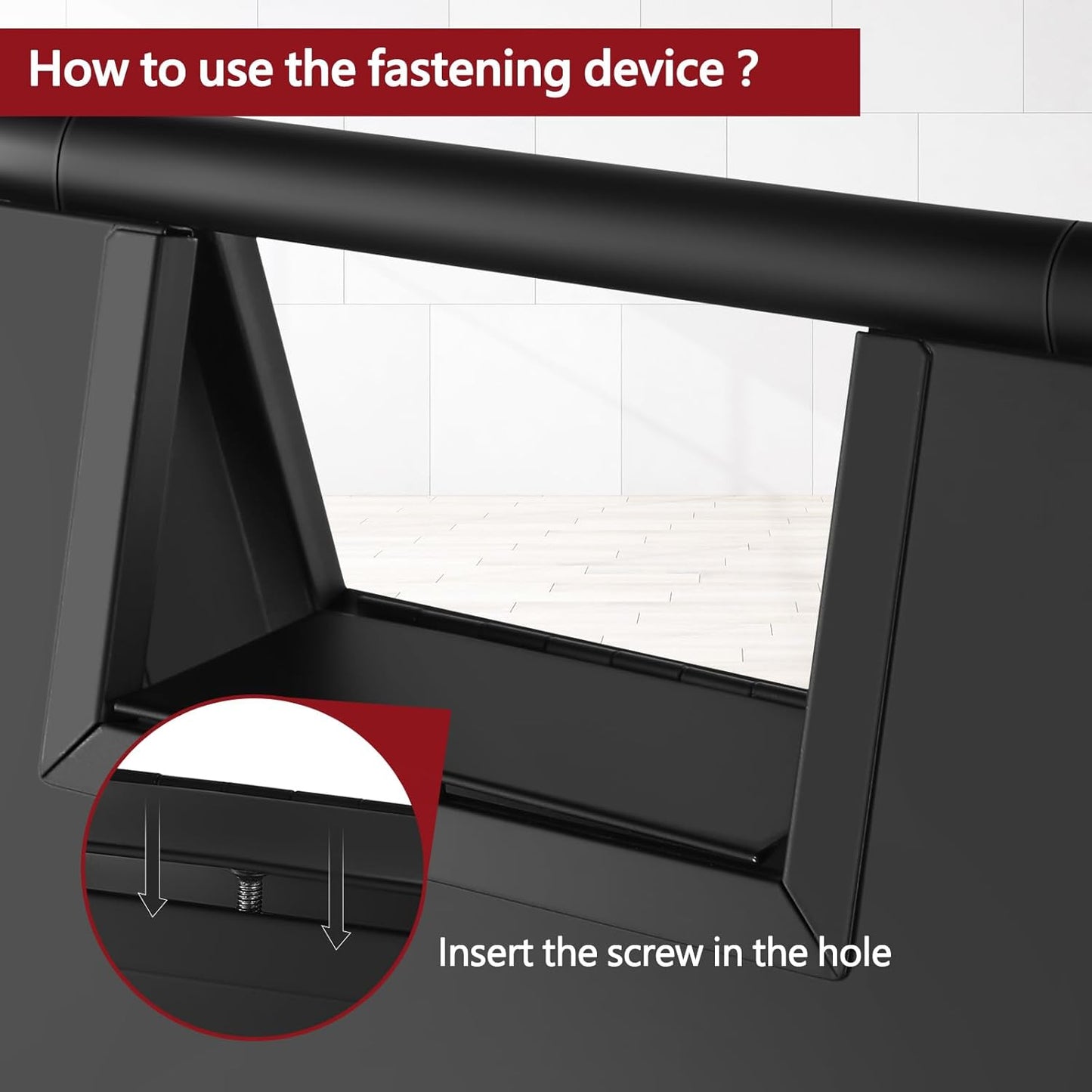 Stainless Steel Wet Floor Caution Sign Bulk 8.8 Pound Portable Foldable Handle Bilingual Safety Sign for Kitchen Restaurant Supermarket Shop Commercial Use Avoid Fall and Slip Accident (Black)