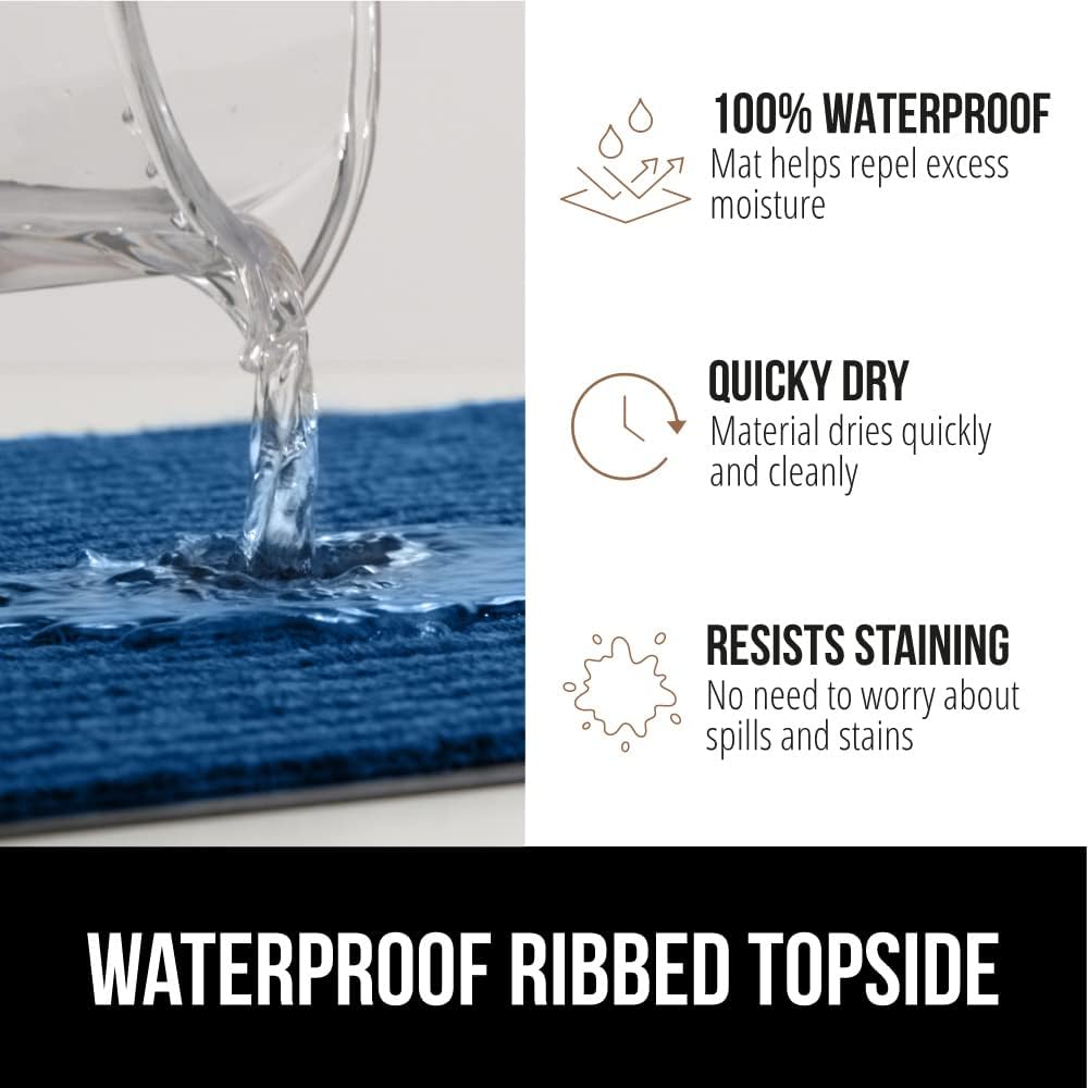 GORILLA GRIP Traffic Guard Door Mat, 60x36, Heavy Duty Welcome Mats, Commercial Office Space Doormat, Waterproof, Fade Resistant, Strong Rubber Backing, Low Profile, Shoe and Boot Scraper, Blue