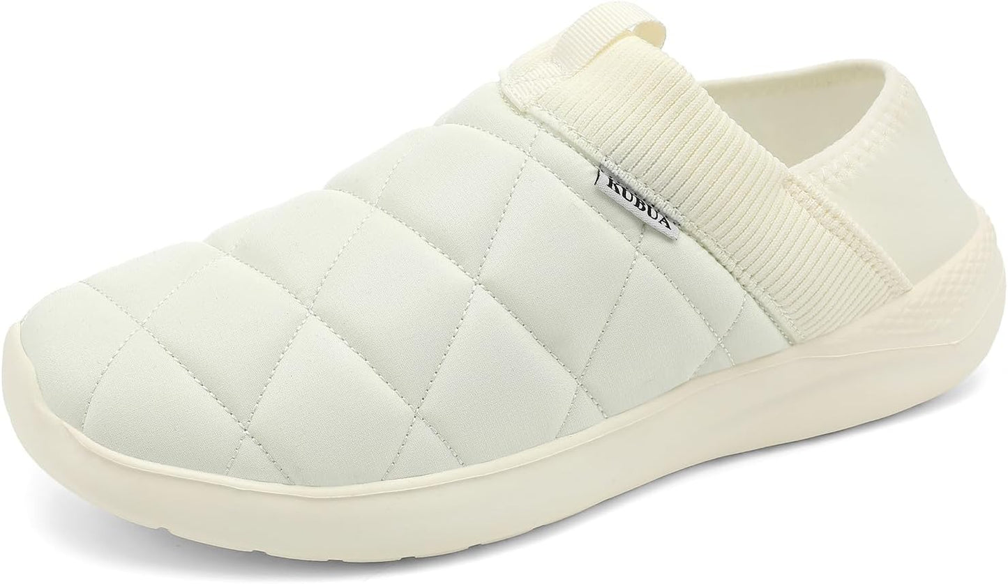 KUBUA Slippers for Men and Womens Indoor House Shoes Plush Slip on Outdoor Garden Loafers