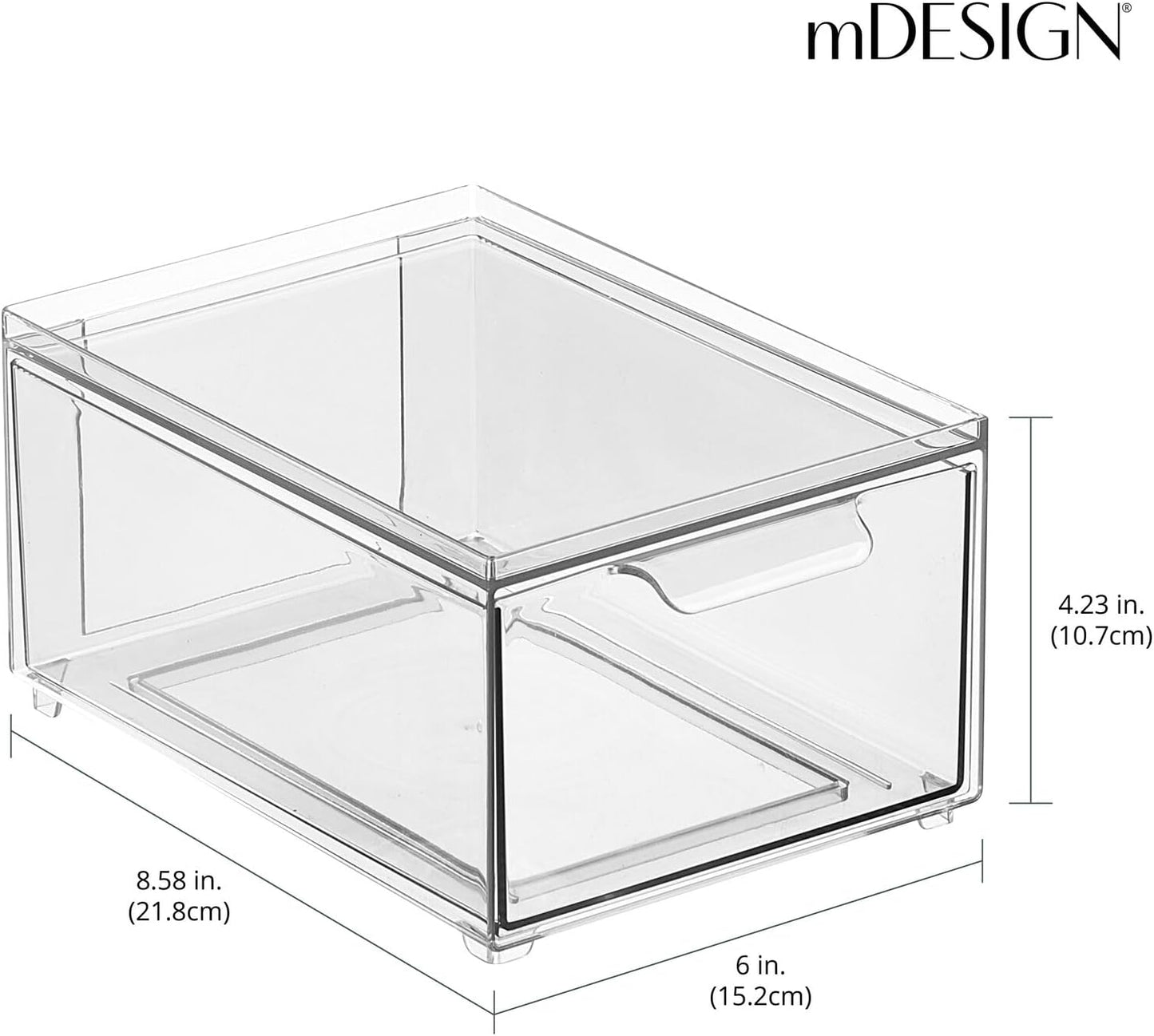 Clarity Pantry Stacking Drawer 8 x 6 x 4 M8 (Pack of 8) - Clear