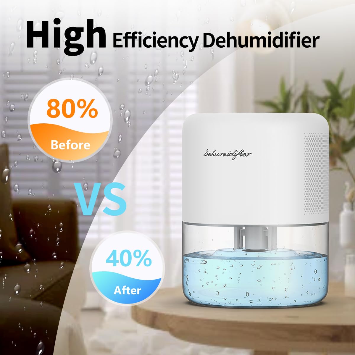 NeedDuck Dehumidifier for Home Small Quiet Dehumidifiers for 44OZ Water Tank Auto Defrost and
