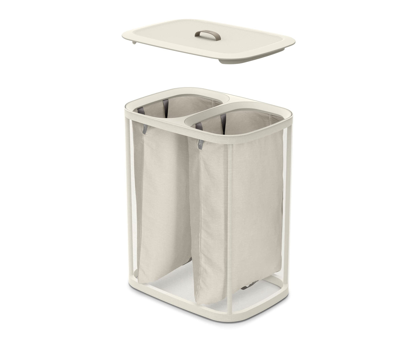 Joseph Joseph Tota 90 liter/23.8 gallon Laundry Hamper Separation Basket with lid, 2 Removable