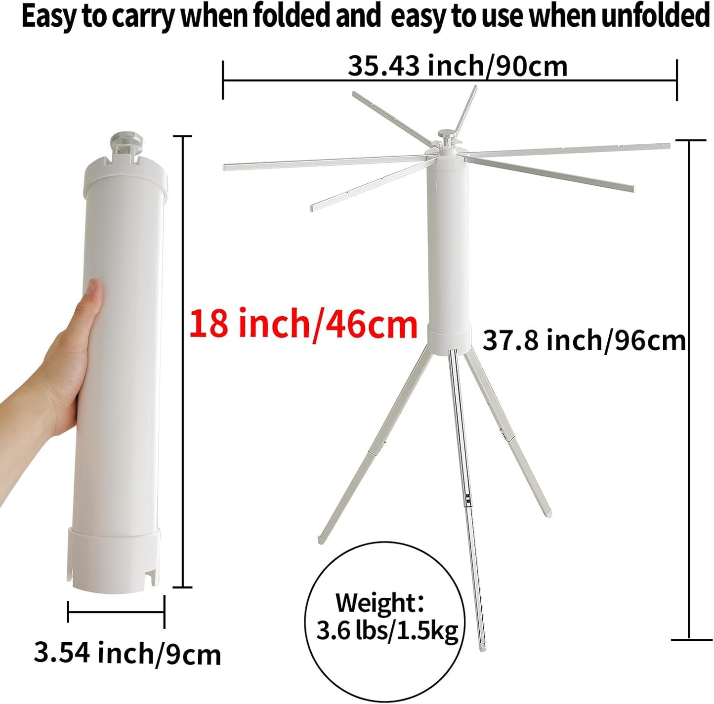 JOOM Clothes Drying Rack Portable Foldable - Drying Rack Clothing Space Saving,Collapsible Drying Rack for Laundry,Travel,Indoor,Outdoor. Folding Clothing Rack Home and Travel (Small Silver)