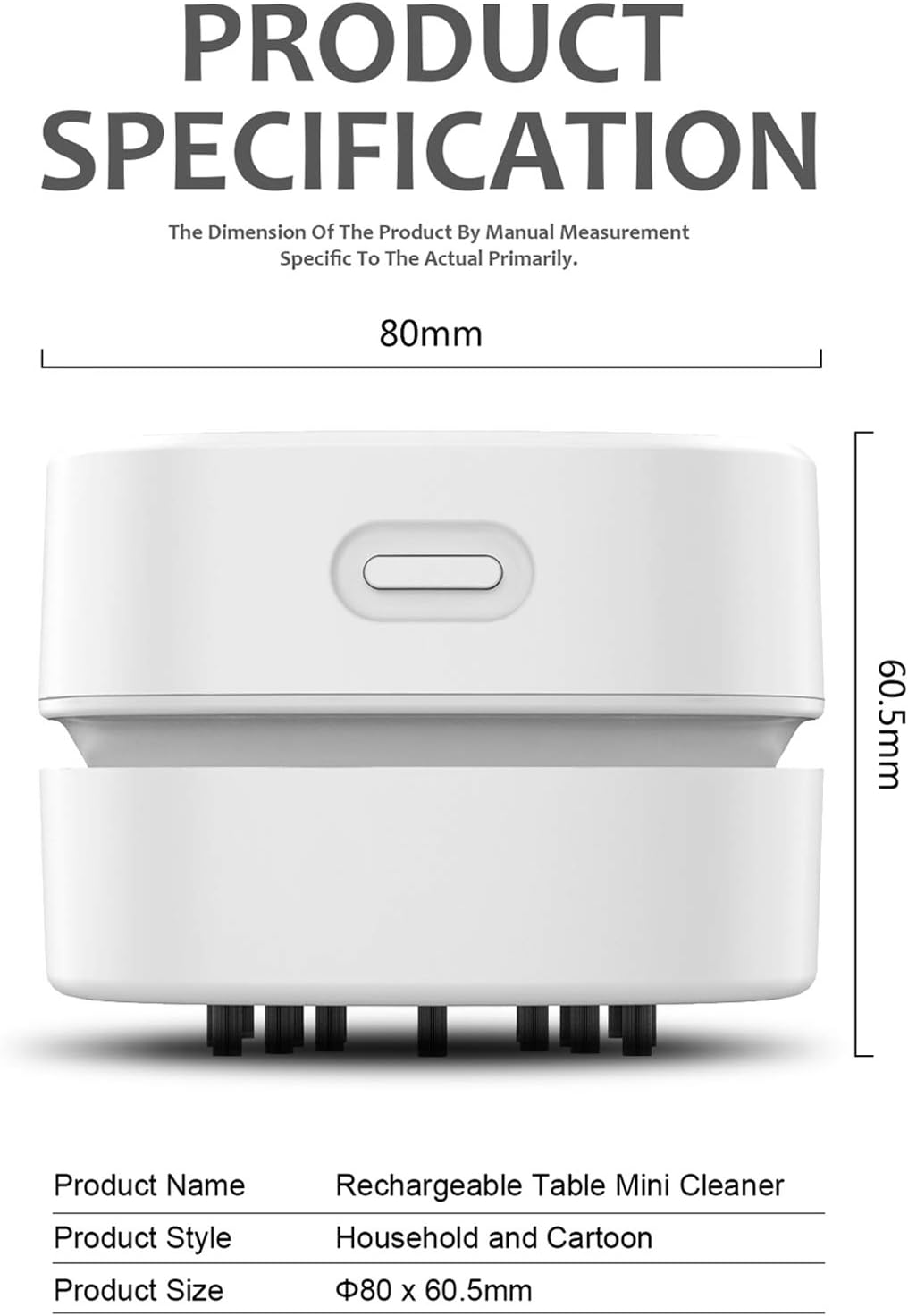 ODISTAR Counter Vacuum Cleaner,Mini Table dust Sweeper Energy with Digital Timer,Endurance up to 400 mins,360º Rotatable for Cleaning Rubber shavings,Crumbs Keyboard of Gifts for Kids(White)