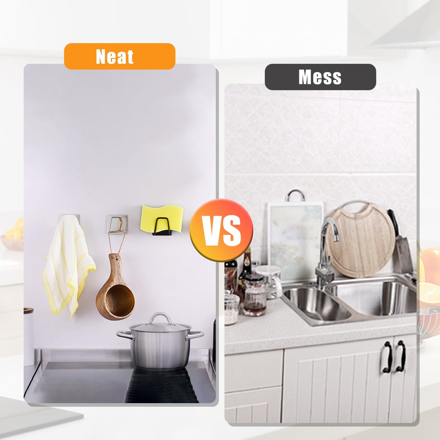 Luckyiren 2-Pack Stainless Steel Sponge Holder for Kitchen Sink - Rustproof Brushed SUS304 Sponge