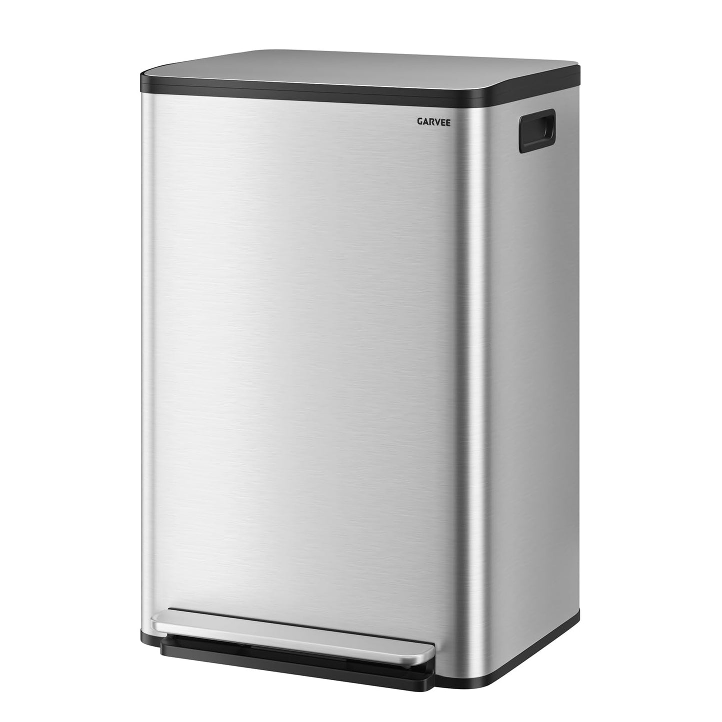 13 Gallon Trash Can Kitchen Garbage Bin with Removable Inner Buckets 50L Stainless Steel Step-on