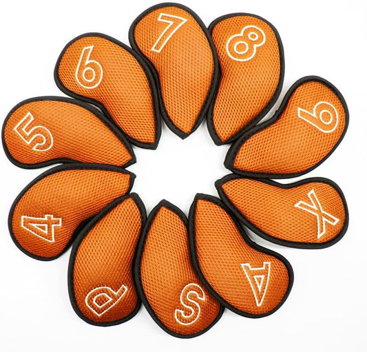 Montela Golf Iron Covers,Golf Iron Head Covers Mesh Golf Iron Covers Set 10pcs Golf Iron