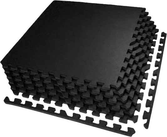 AIRHOP 0.56in Thick 24 Sq Ft Exercise Equipment Mats, 6 Tiles Upgraded Rubber Top with High Density