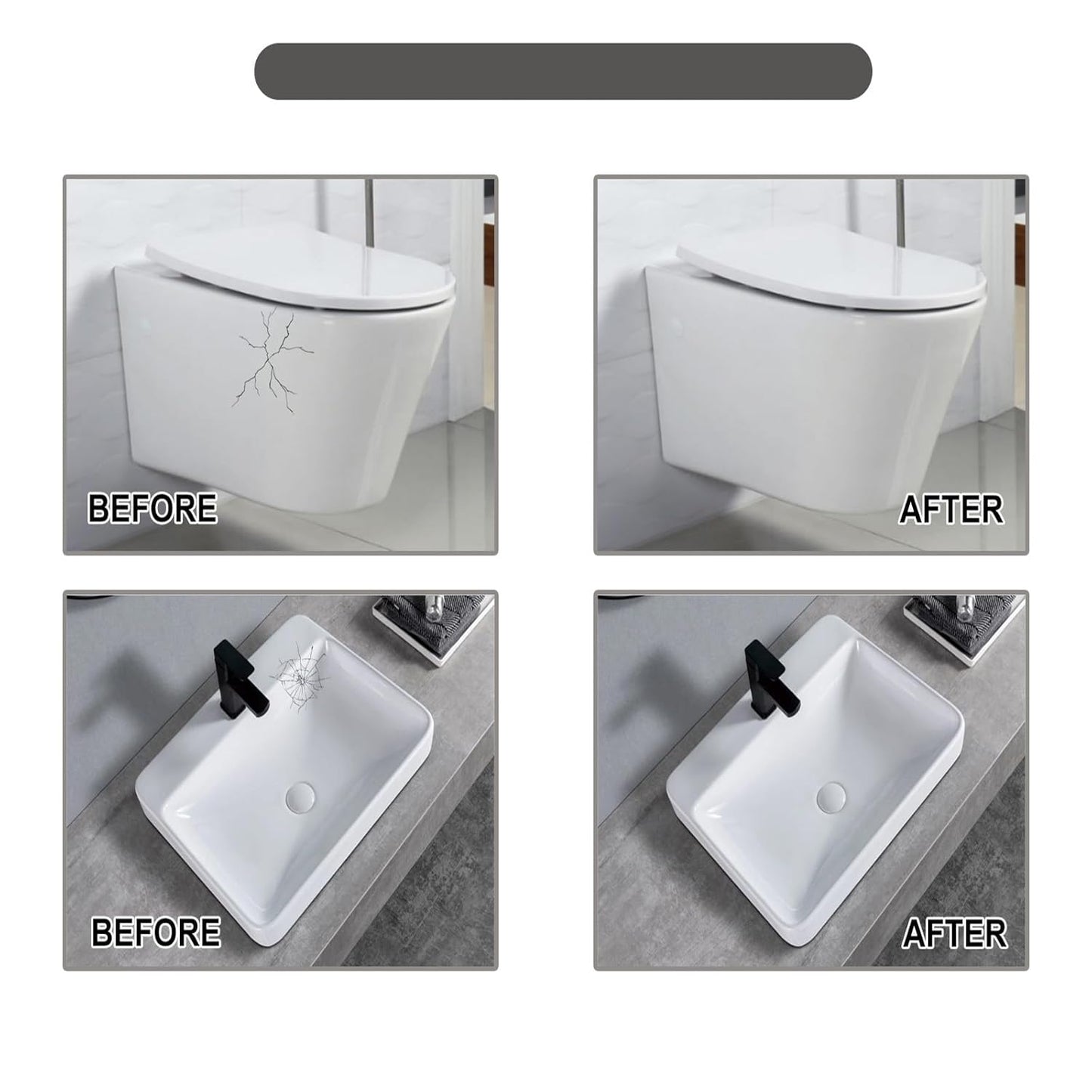 Tile and Ceramic Glaze Repair Paste,Ceramic Tile Crack Repair,Porcelain Sink Repair Kit,Tilegrout Repair,for Bathtub Tilefloors,Sinks, and Toilets (1PC)