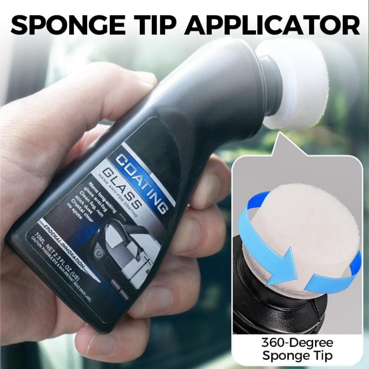 Micromolecular Anti-Fog Coating Wiper–Keeps Your Windshield Clear & Fog, Car Anti-Fog Agent with Applicator, Magic Gem Coating Glass, Anti Fog for Car Windshield,Windows,Mirrors,Glasses (1PCS)