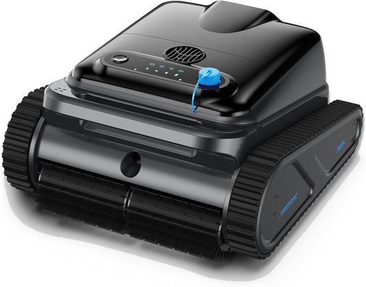 Y50S Robotic Pool Cleaner, Upgraded Motor, Powerful Wall-Climbing with Scrubber Brushes, Smart Path Navigation, Cordless Pool Vacuum for Inground Pools up to 2000 Sq.ft (Blue)