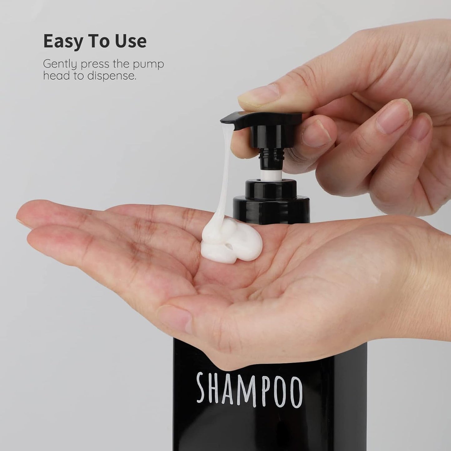 Segbeauty Plastic Square Soap Dispenser Black, 3pcs 16.9oz Refillable Shampoo and Conditioner Bottles, 500ml Empty Reusable Pump Bottle Bathroom Shower Dispenser Set for Body Wash Liquid Gel Lotion