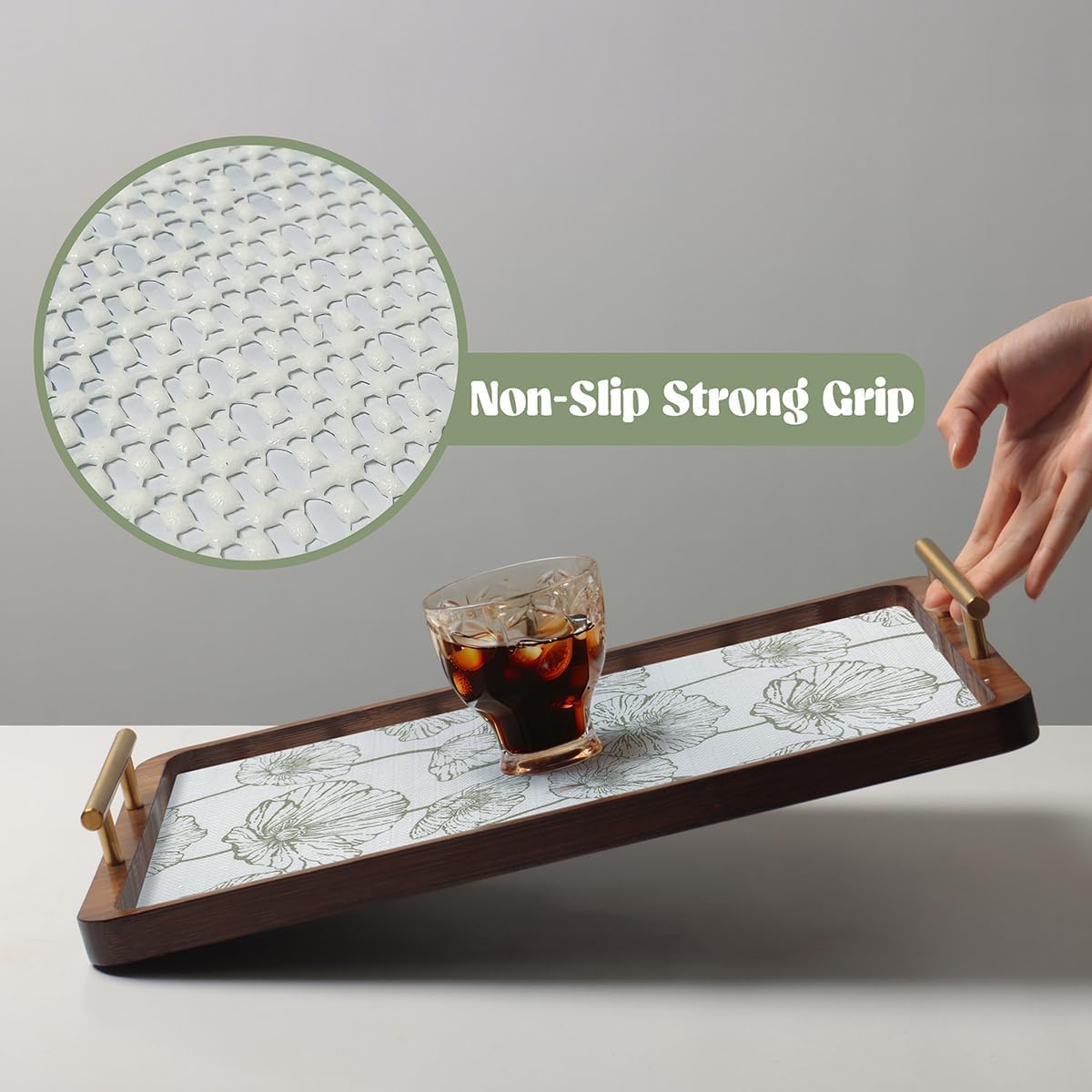 Shelf Liner for Kitchen Cabinets Non Adhesive Kitchen Drawer Liner,Non-Slip Lotus Cabinet Liner Shelf Paper,Pantry Shelf Liners for Cabinets Dresser Cupboard Liner Decorative 15.7In x 10FT